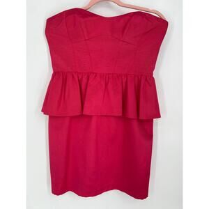 Vintage Prom Dress 8 Pink 80’s 90’sStrapless Peplum Cocktail Retro